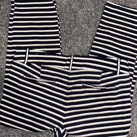 The Loft Cream Black striped cropped pants size 12 - Picture 2 of 3
